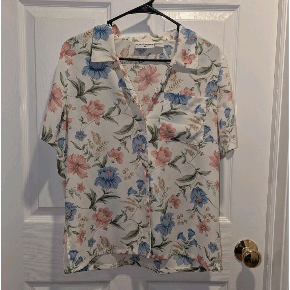 Cottagecore Floral Blouse‎ Vintage Garden Party Button Front Top 8P